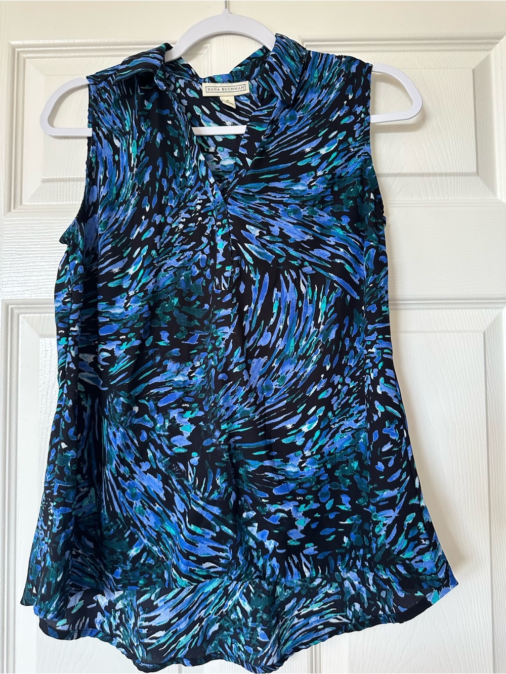 Dana Buchman Swirl Print Sleeveless Blouse